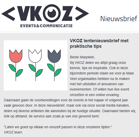 VKOZ nieuwsbrief lente 2020