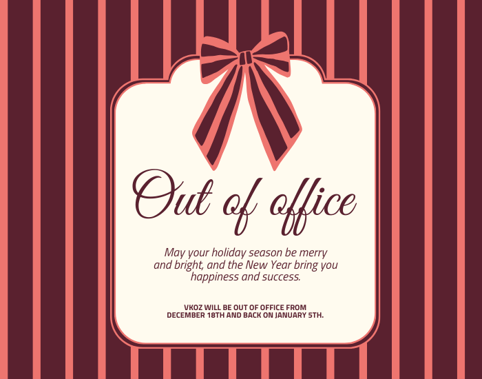 VKOZ out of office kerst 2025
